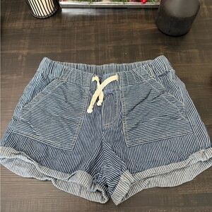 BDG Navy Striped High Waist Women's Shorts Size S